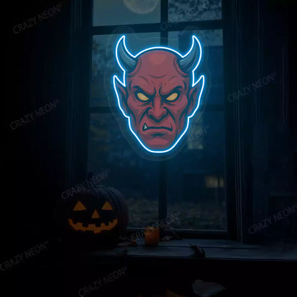 Devil Head Neon Artwork | Iceblue