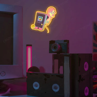 Stream On Air Neon Artwork | Orange