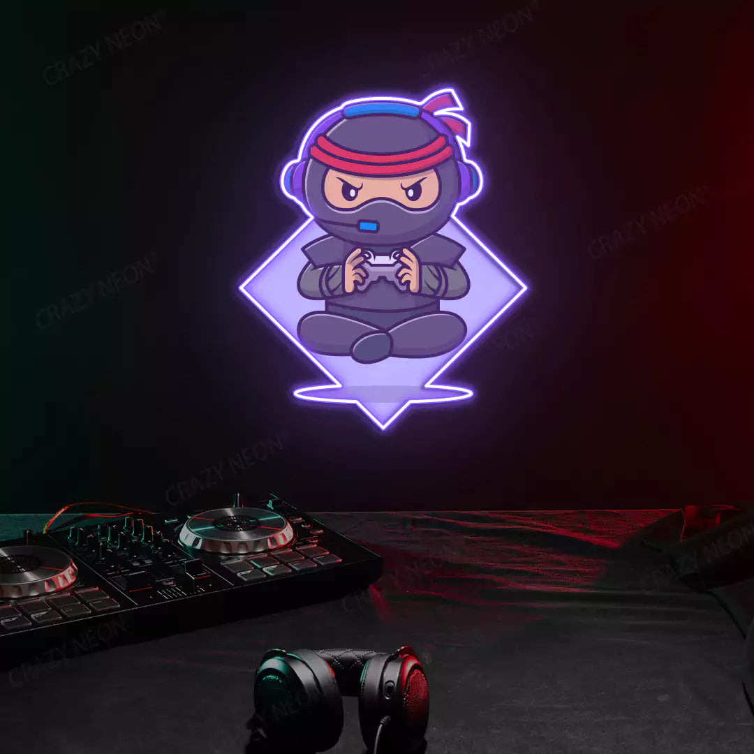 Ninja Gamer Neon Artwork