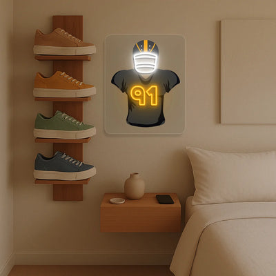 Cincinnati Hendrickson 91 Jersey Football Neon Artwork