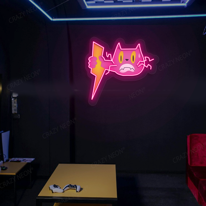 Zap Meow Neon Artwork | Pink