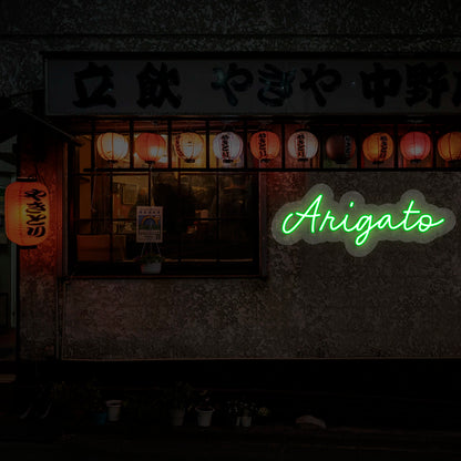 Arigato Neon Sign | green
