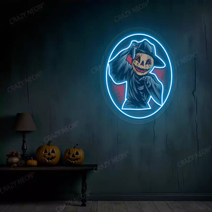 Pumpkin Reaper Neon Artwork | Iceblue