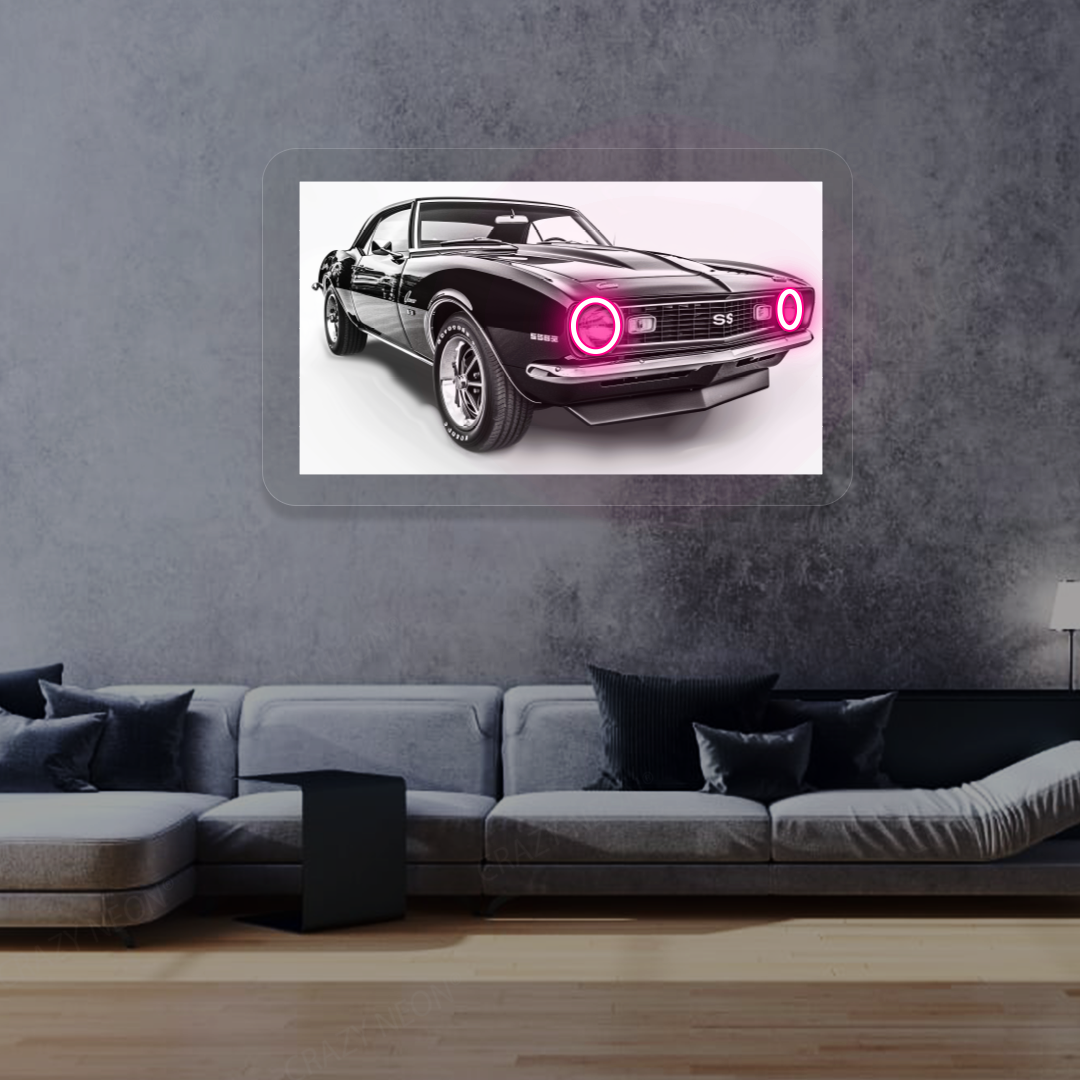 Camaro SS Neon Artwork | Pink