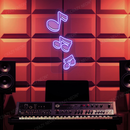 Musical Notes Neon Artwork | Purple