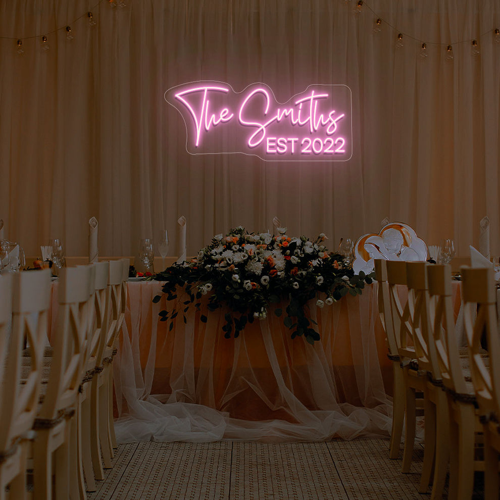 Image of Last Name Wedding Neon Sign