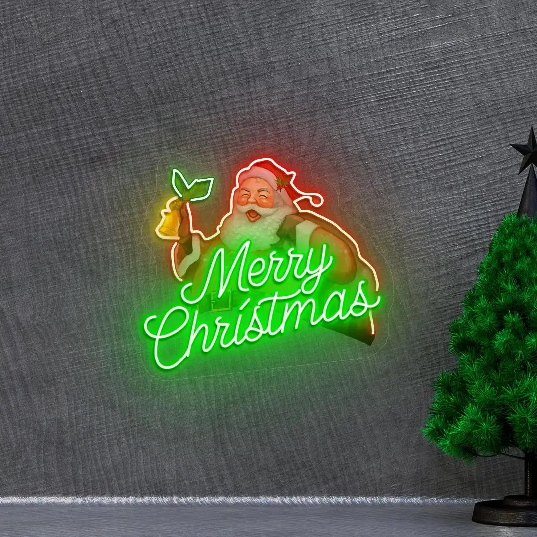 Merry Christmas Neon Artwork | Green