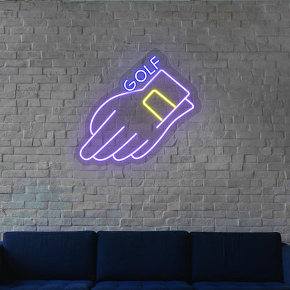 Hand Golf Neon Sign | purple