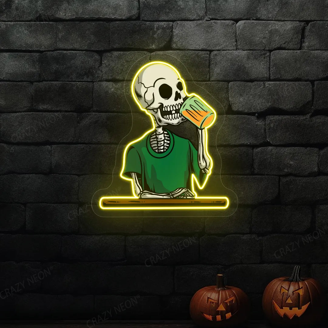 Skeleton Neon Sign | Yellow