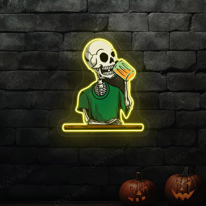 Skeleton Neon Sign | Yellow