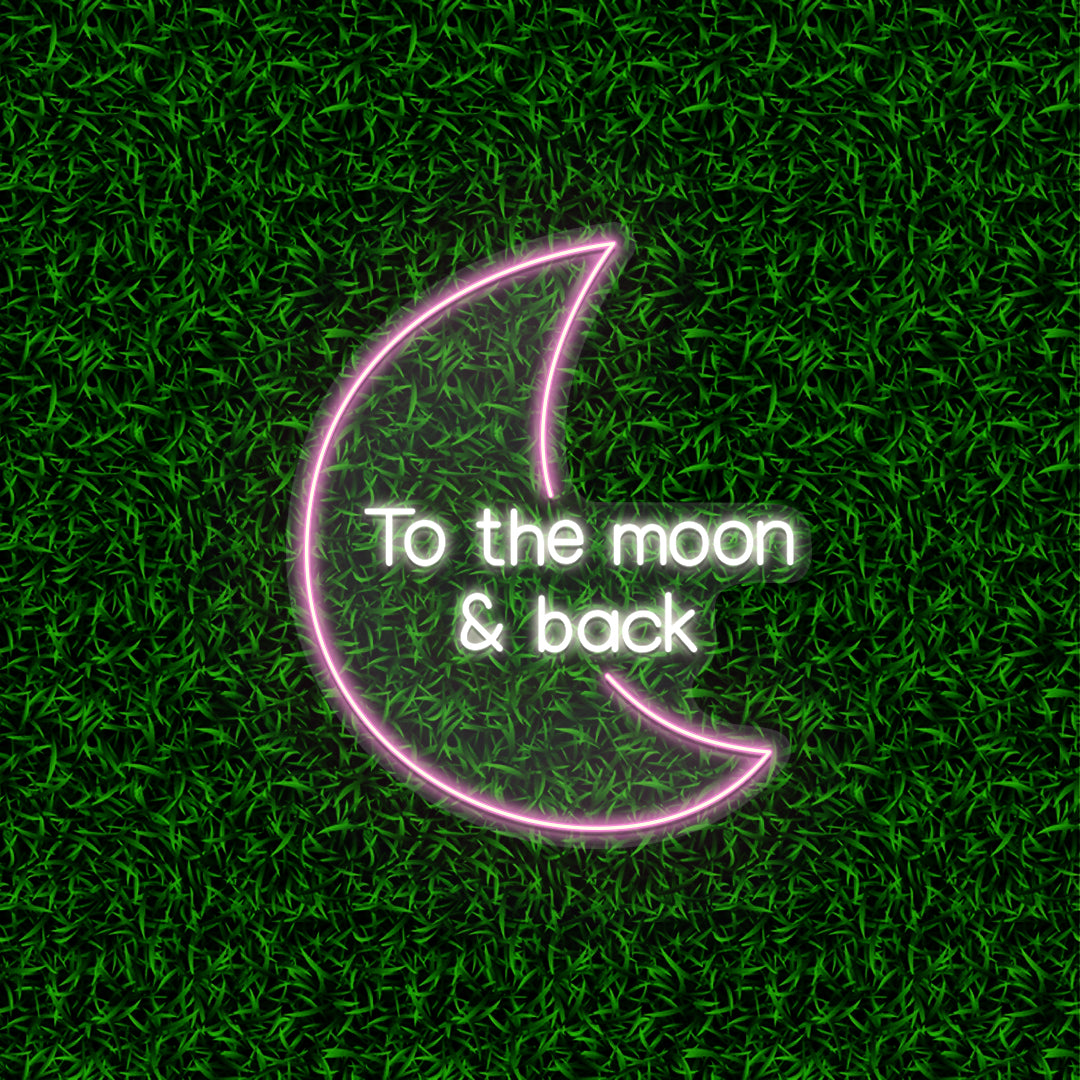 To The Moon And Back - Multicolor Neon Sign | CNUS012529 | Pink