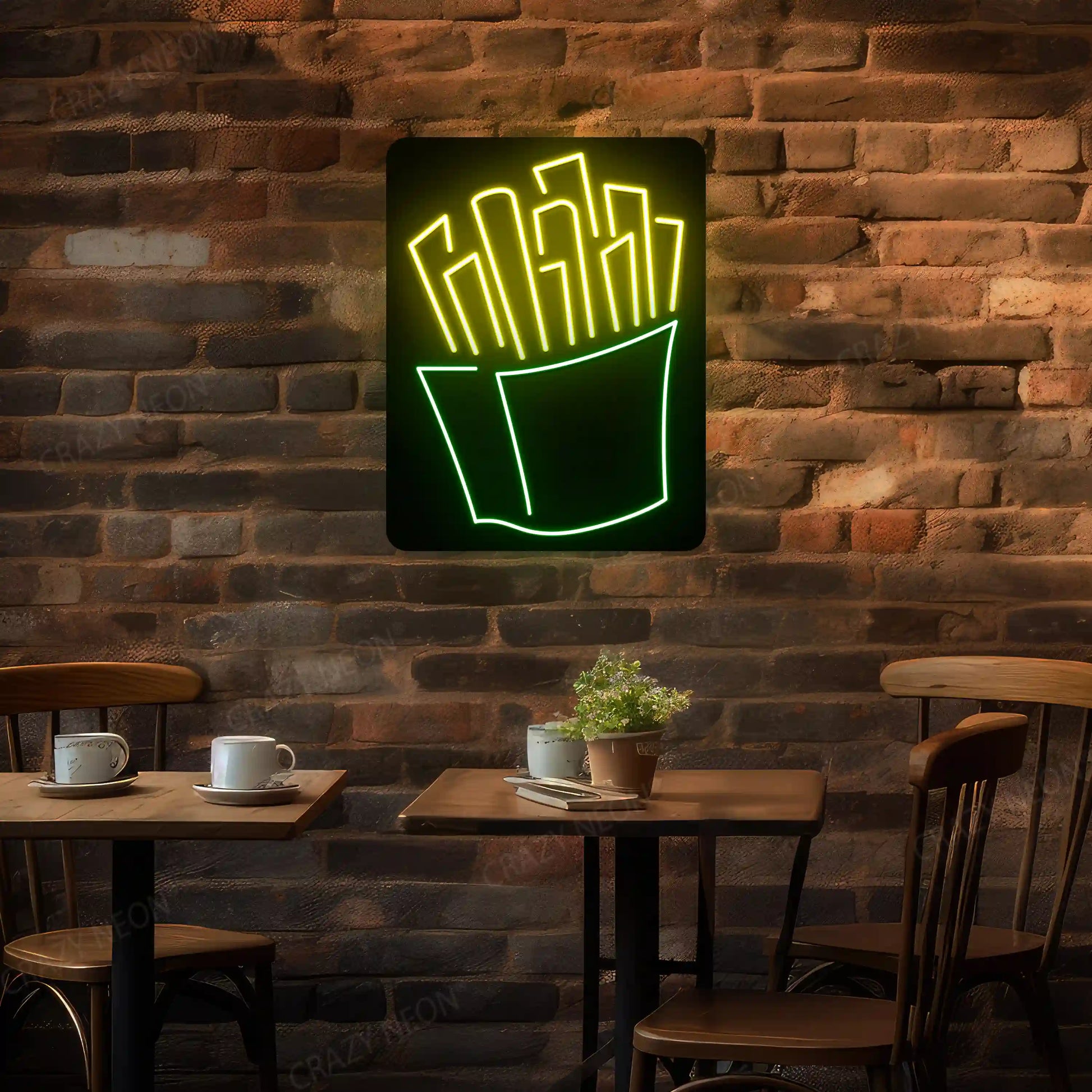 Fries Neon Sign | Green