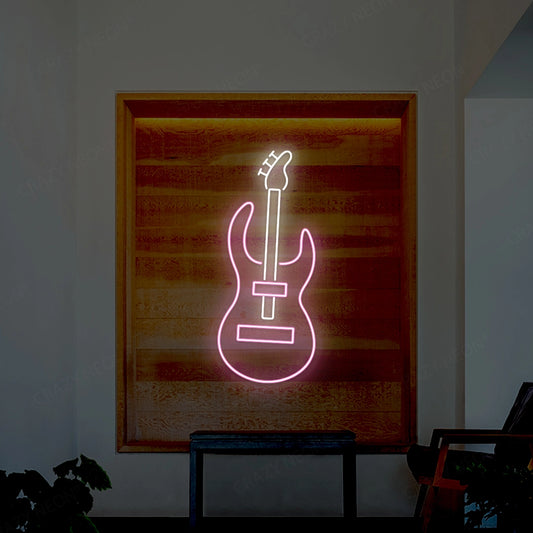 Guitar Neon Sign | Pink