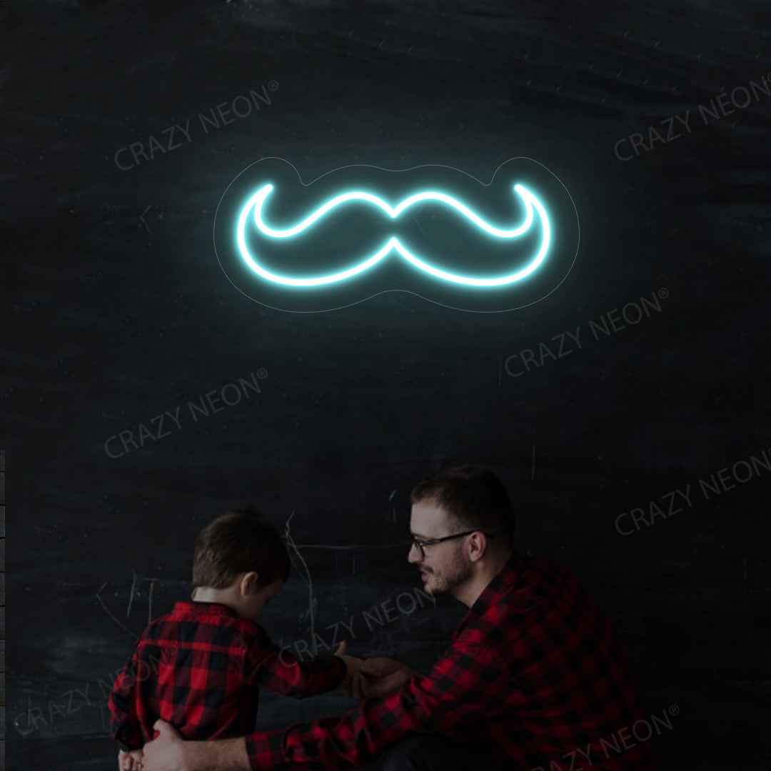 Moustache Neon Sign | Iceblue