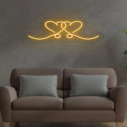 Heart String Neon Sign | Orange