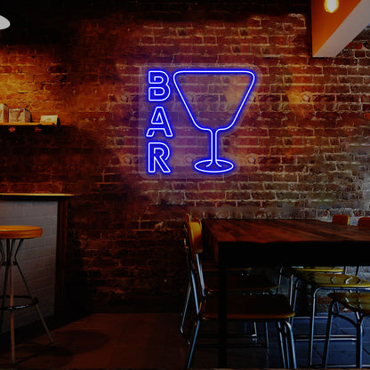 Bar and Glass Neon Sign