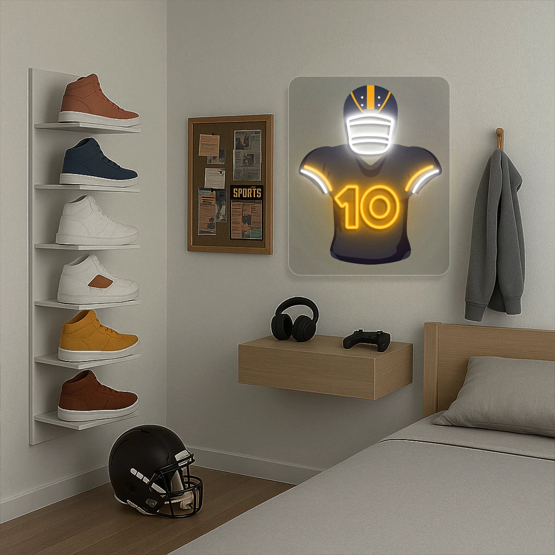 Denver Nix 10 Jersey Football Neon Artwork