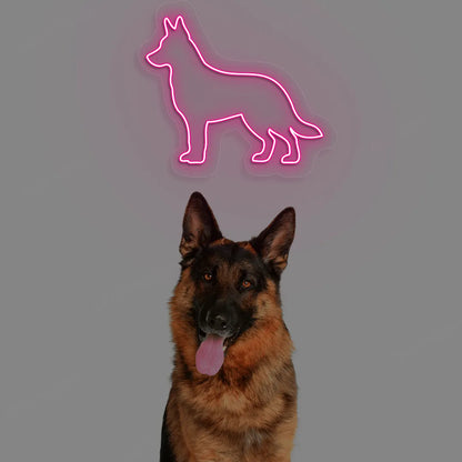 German Shepherd Neon Sign | Pink