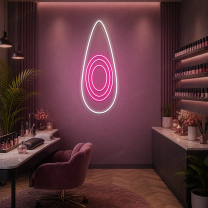 Velvet Oval Nail Neon Sign in pink color