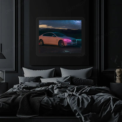 XJ luxury Car Neon Artwork | Pink