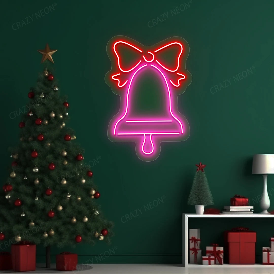 Jingle Bell Neon Sign | Pink