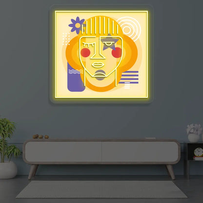 Urban Pop Abstract Neon Artwork Sign in Yellow color