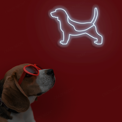Beagle LED Neon Sign | White