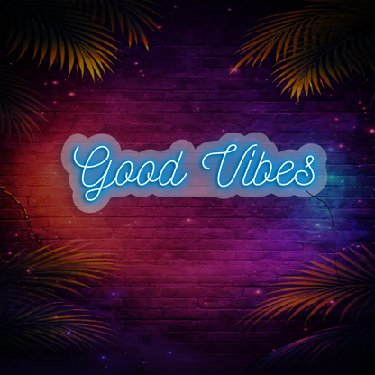 Good Vibes Neon Sign in iceblue