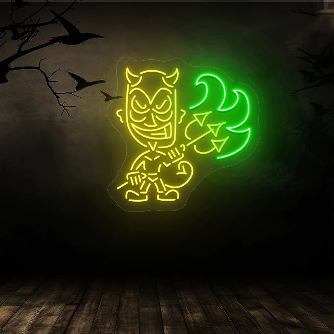 Devil Neon Sign | Yellow