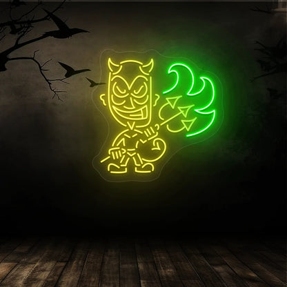 Devil Neon Sign | Yellow
