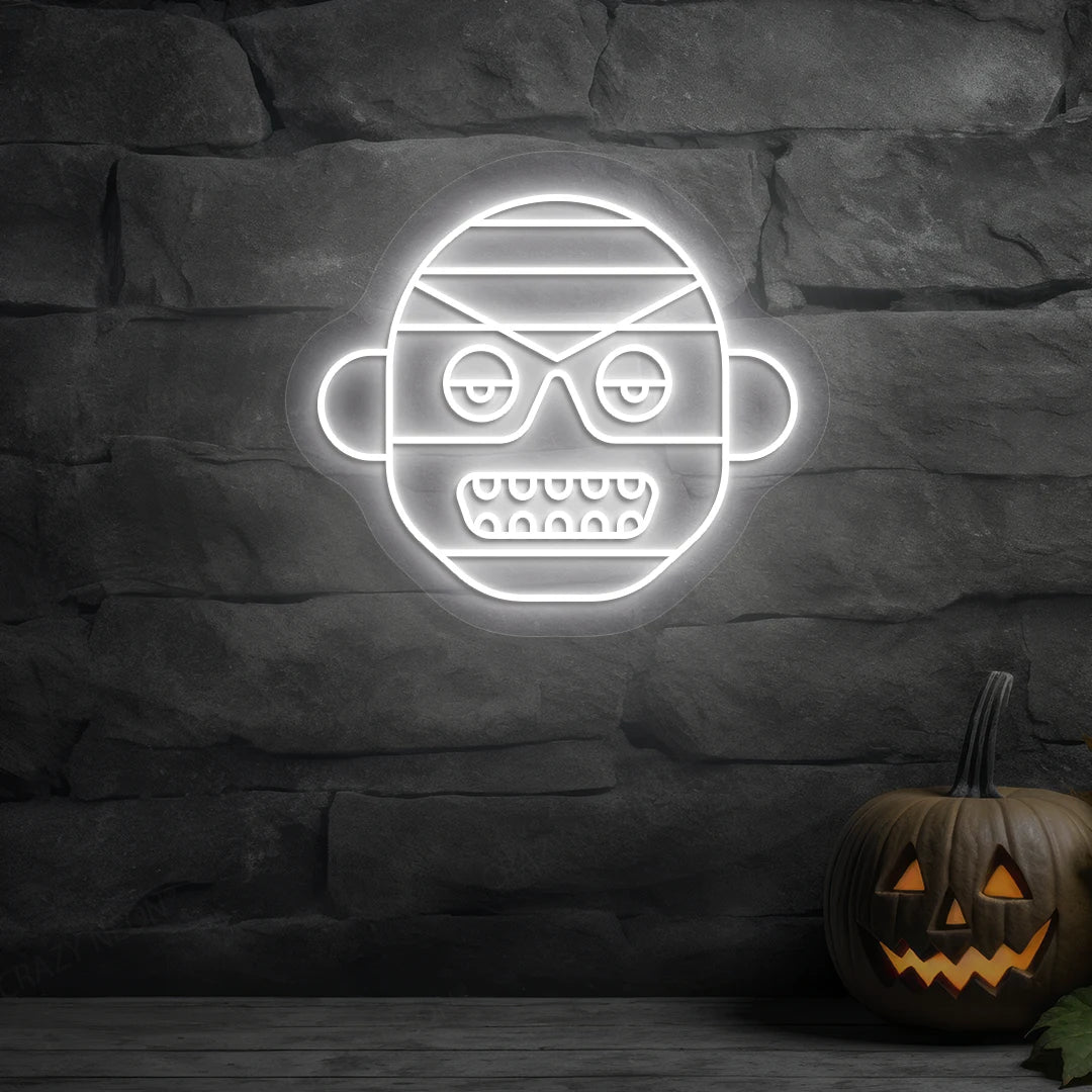 Mummy Frank Neon Sign | White