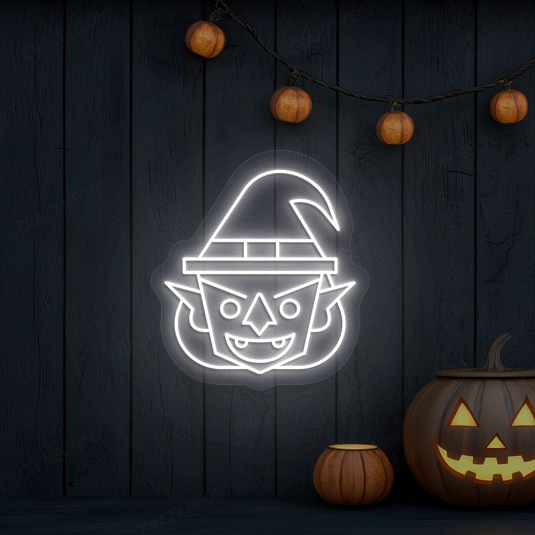 Vampire Witch Neon Sign | White