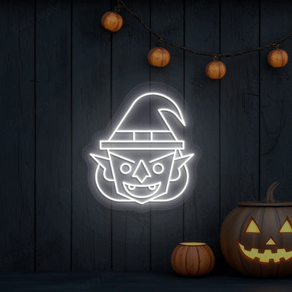 Vampire Witch Neon Sign | White