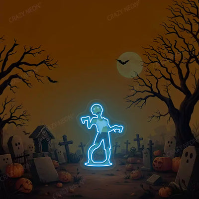 Cemetery Zombie Neon Artwork | Iceblue