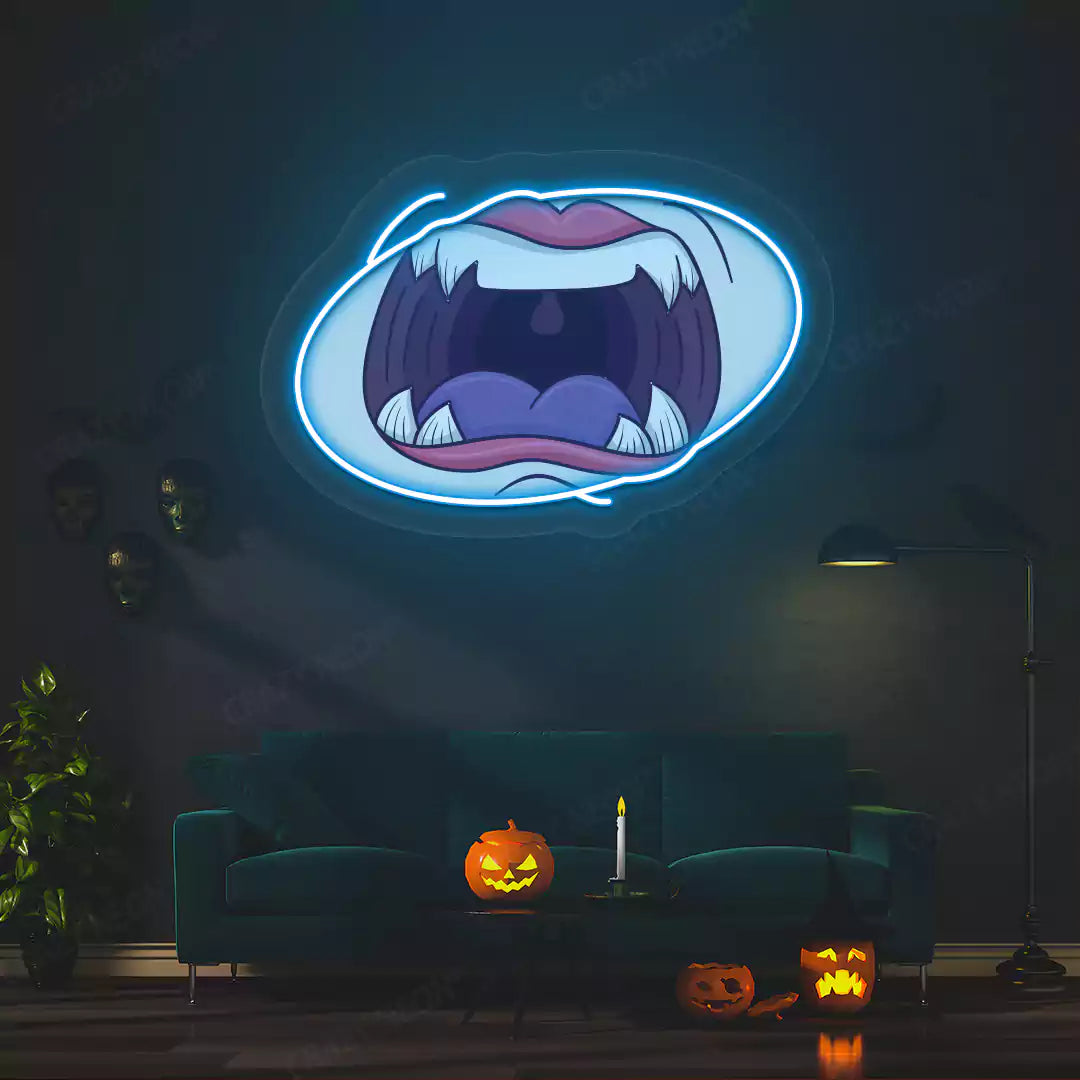 Vampire Mouth Neon Artwork | Iceblue