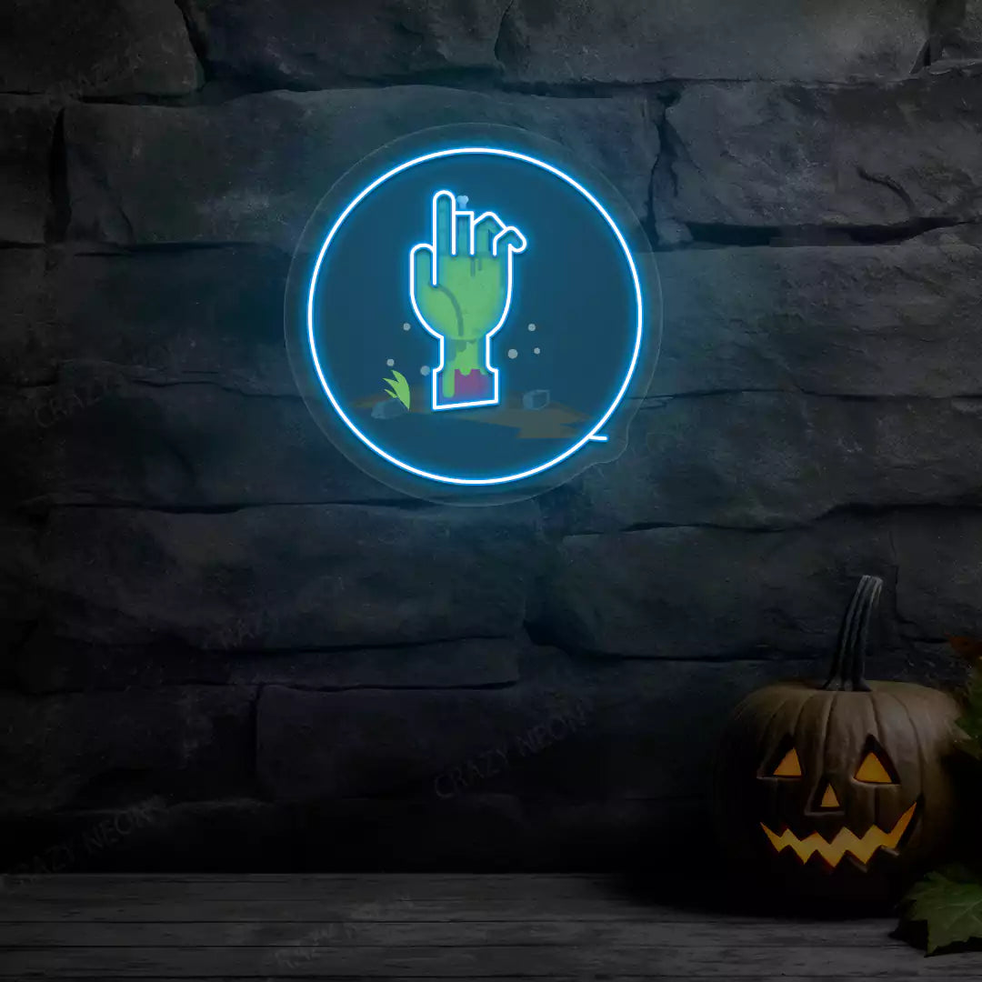 Zombie Hand Neon Artwork | Iceblue