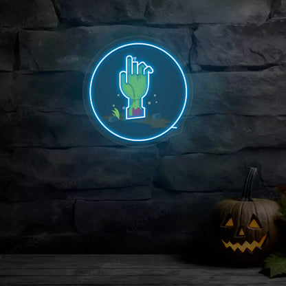 Zombie Hand Neon Artwork | Iceblue