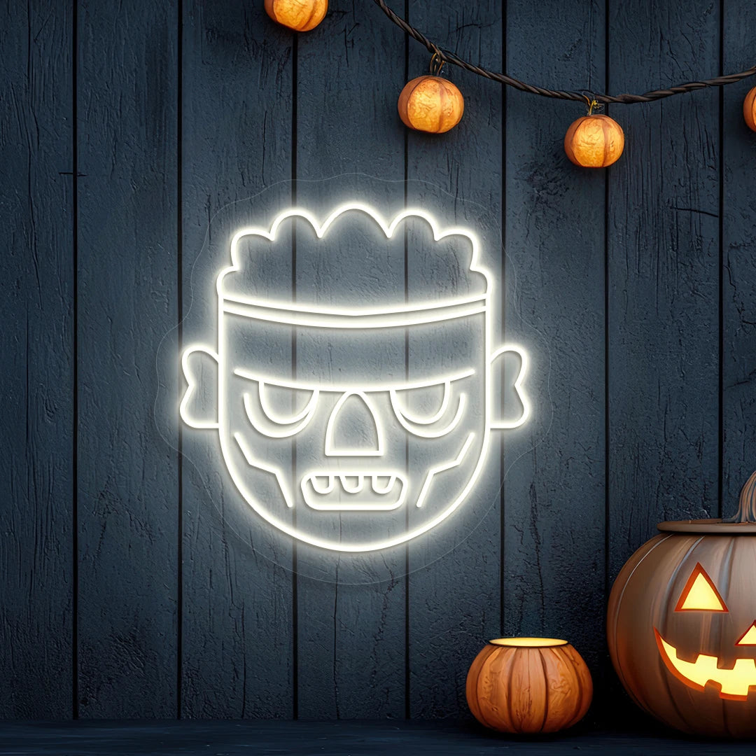 Frankenstein Head Neon Sign | Warmwhite