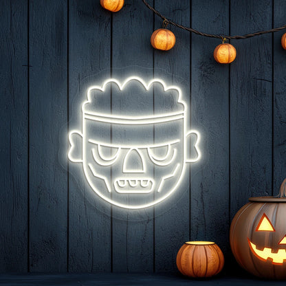 Frankenstein Head Neon Sign | Warmwhite