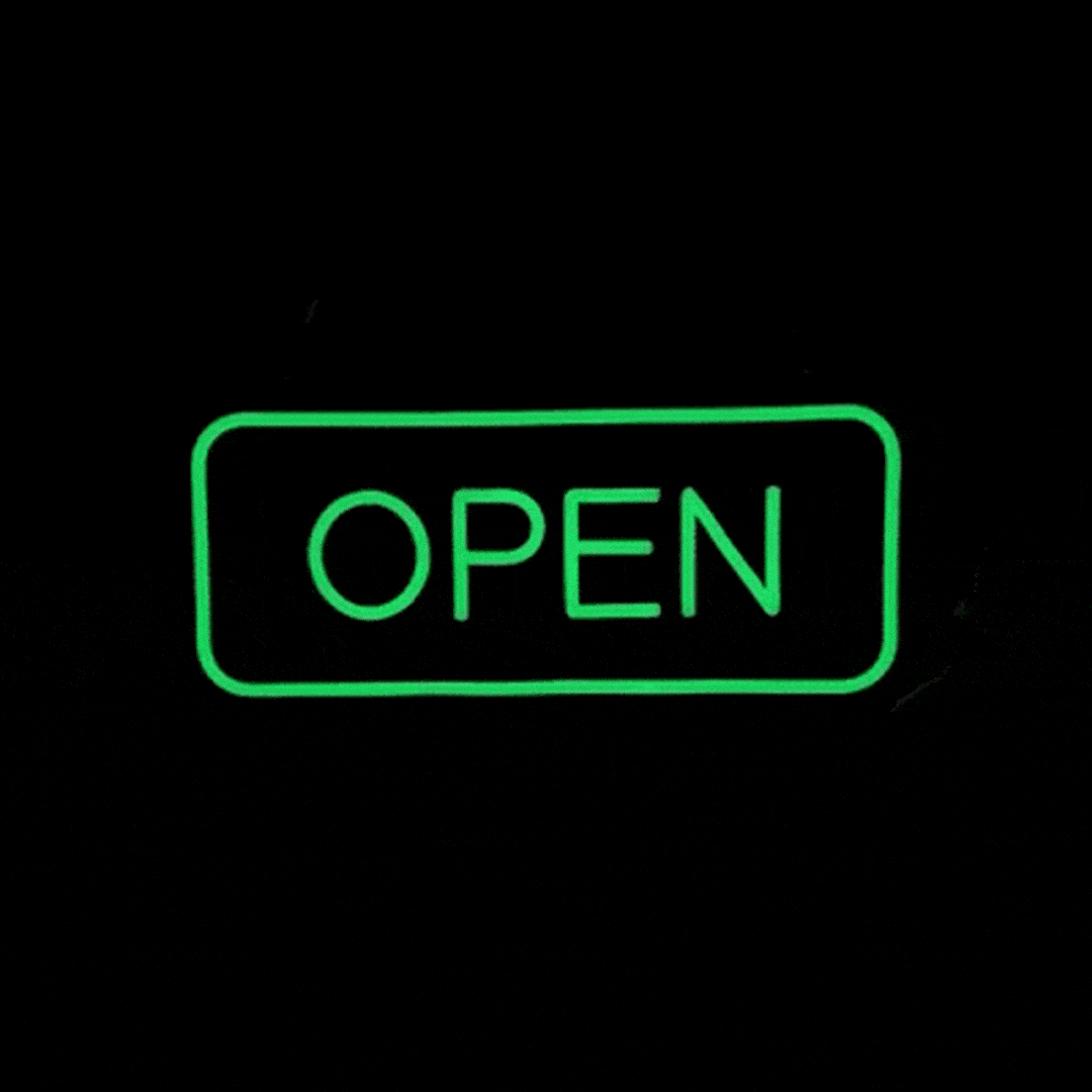 Open and Close Neon Sign