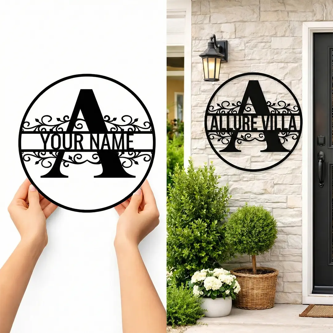 Metal Initial Name Sign