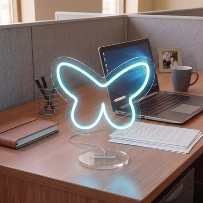 Butterfly Wings Mini Neon Sign iceblue color