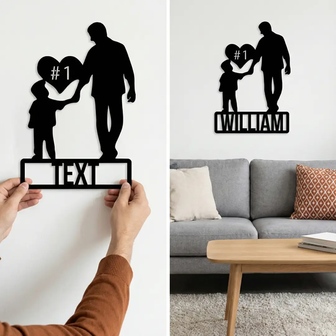 Boy Father Custom Metal Sign