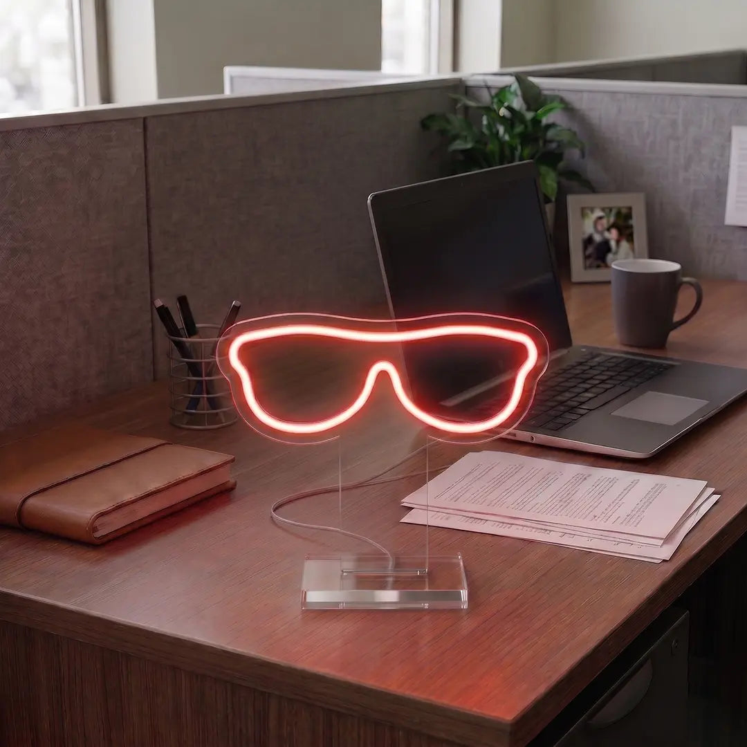 Urban Sunglasses Mini Neon Sign in Red Color