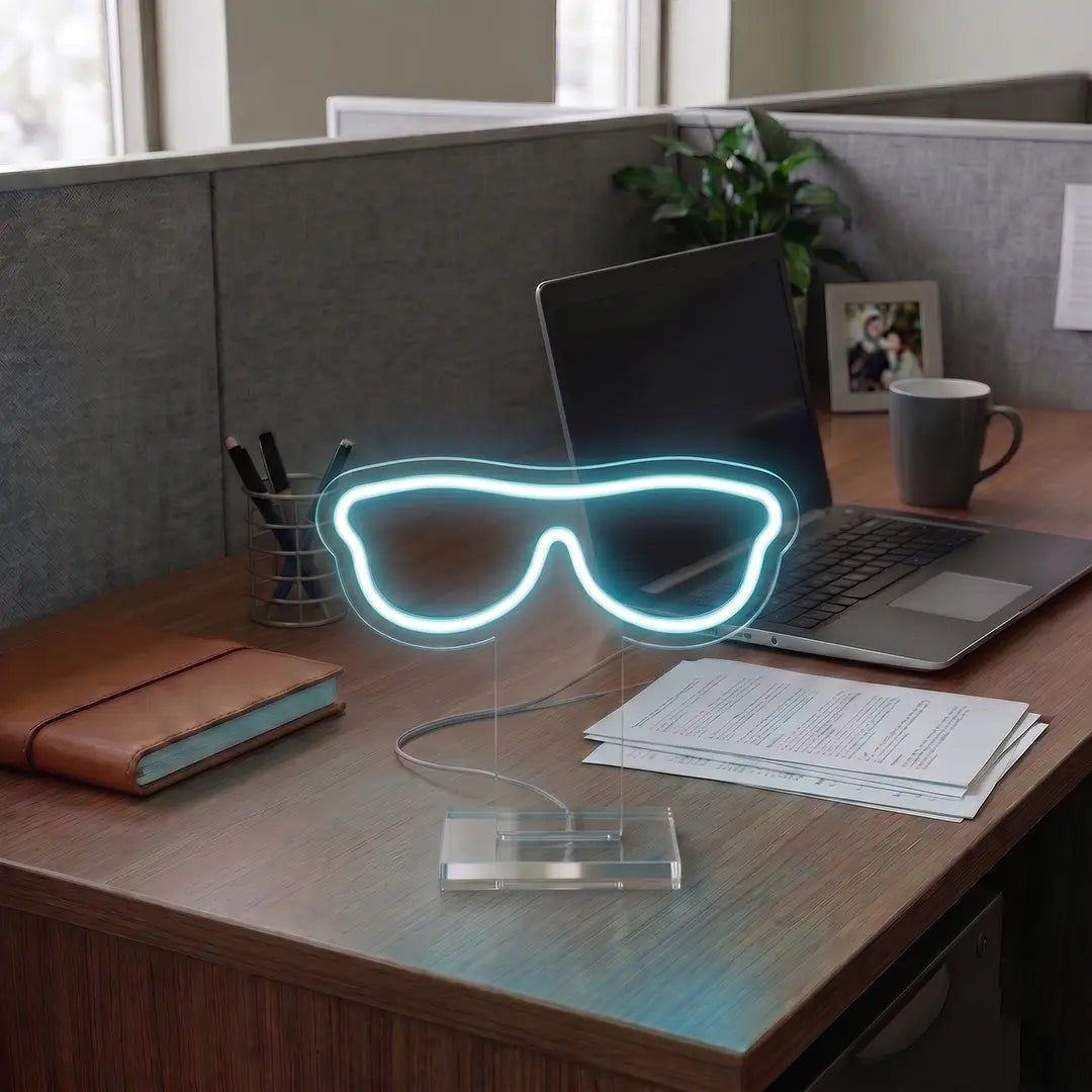 Urban Sunglasses Mini Neon Sign in Iceblue color