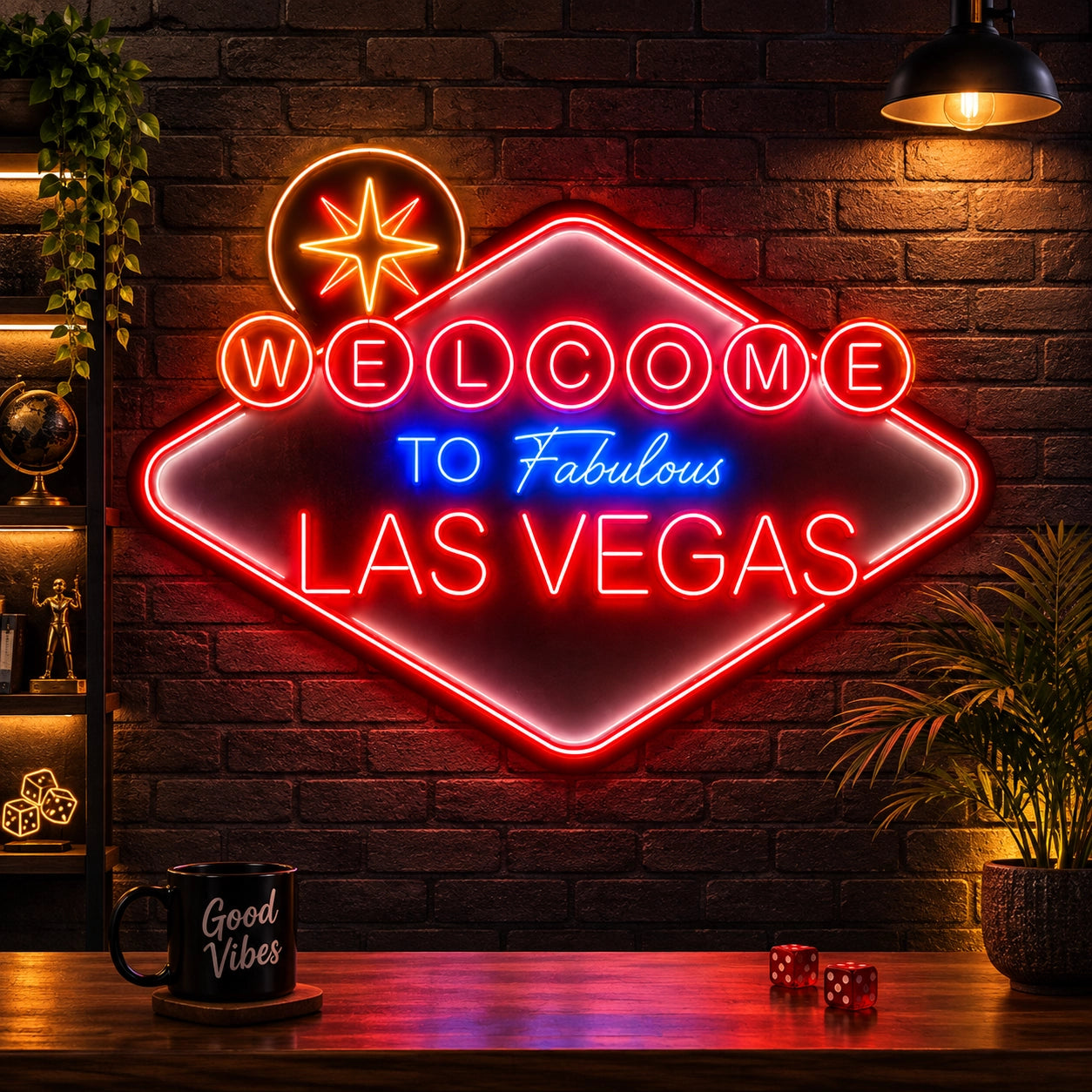 Welcome To Fabulous Las Vegas Vintage Neon Sign in bar