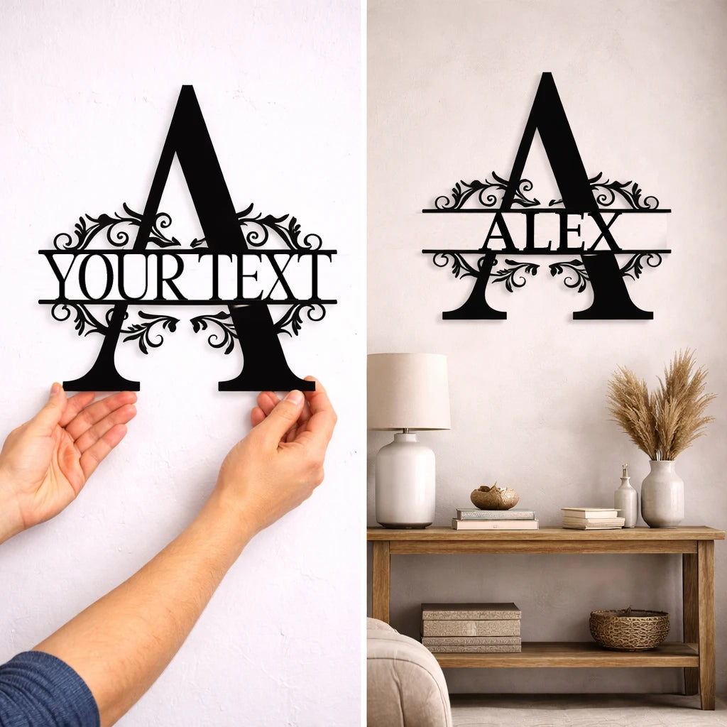 Personalized Metal Initial Name Sign