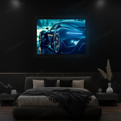 HyperSports Car Backlight Neon Artwork | Iceblue
