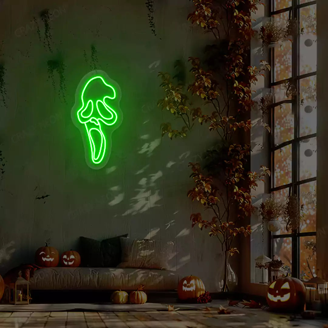 Ghost Scream Neon Sign | Green