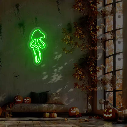Ghost Scream Neon Sign | Green